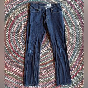 GUSTIN California Straight Selvedge Jeans 31 X 32 Button Fly Raw (tag says 35)